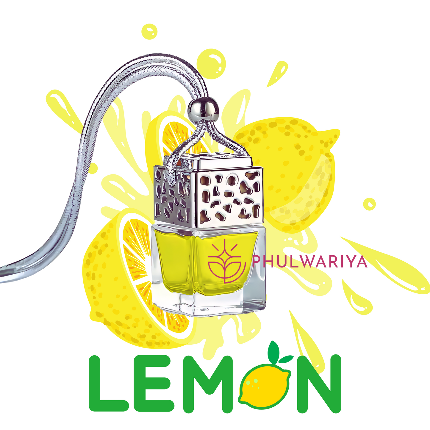 Phulwariya Car Air Freshener | Hanging Glass Bottle | Long-Lasting Fragrance for 28+ Days