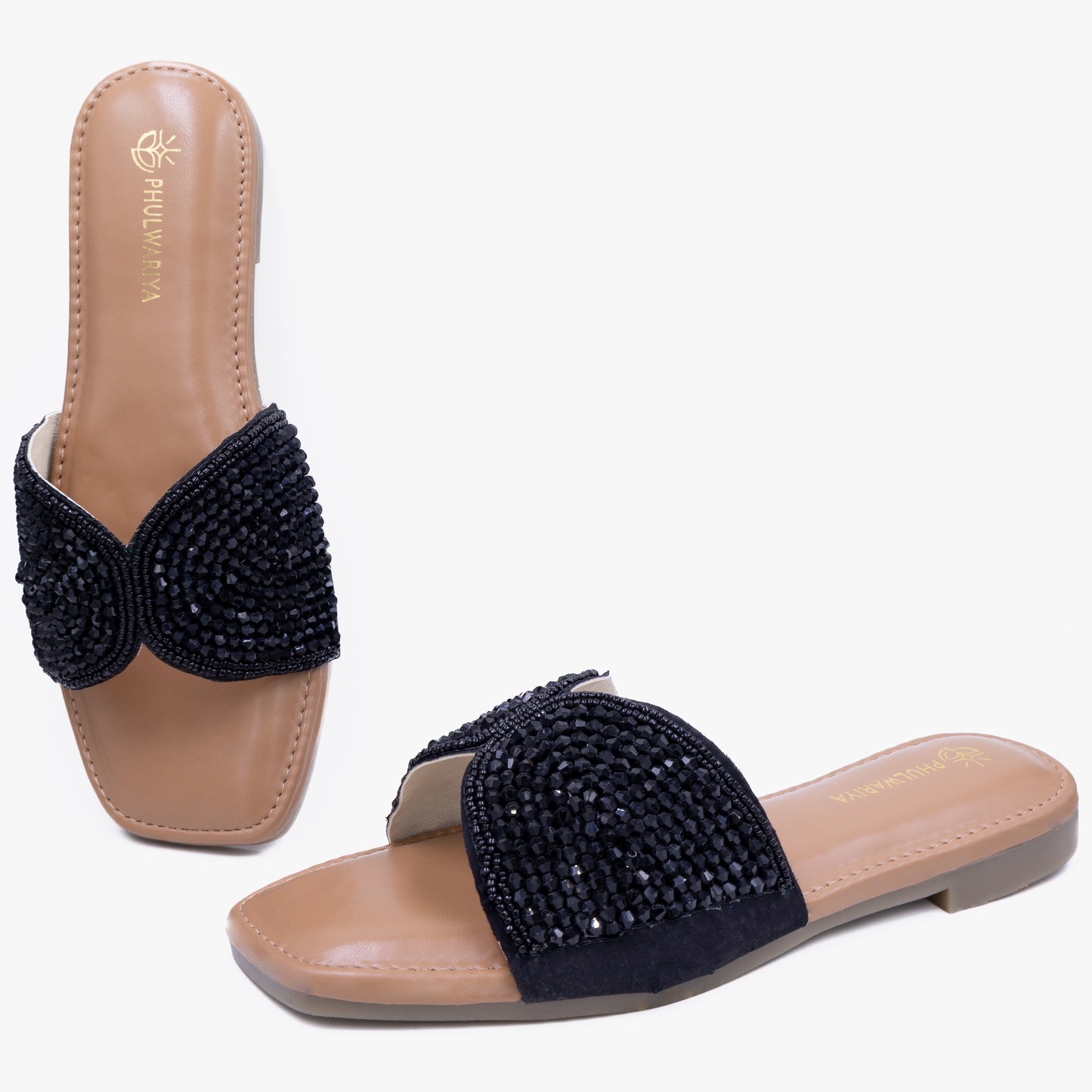 Phulwariya Ethnic Flat sandal for Women 0112 Black