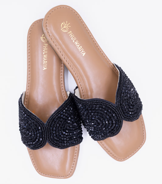 Phulwariya Ethnic Flat sandal for Women 0112 Black